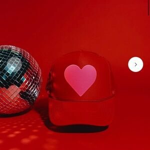 Ascot and Hart Trucker Hat with Pink Heart